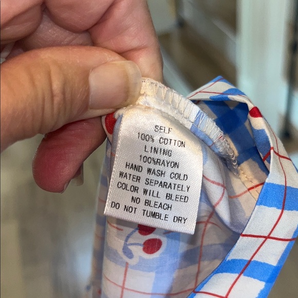 Avara Pinch Sommer Dress Midi Cherry Print Puff Sleeve Cotton New - Picture 13 of 14